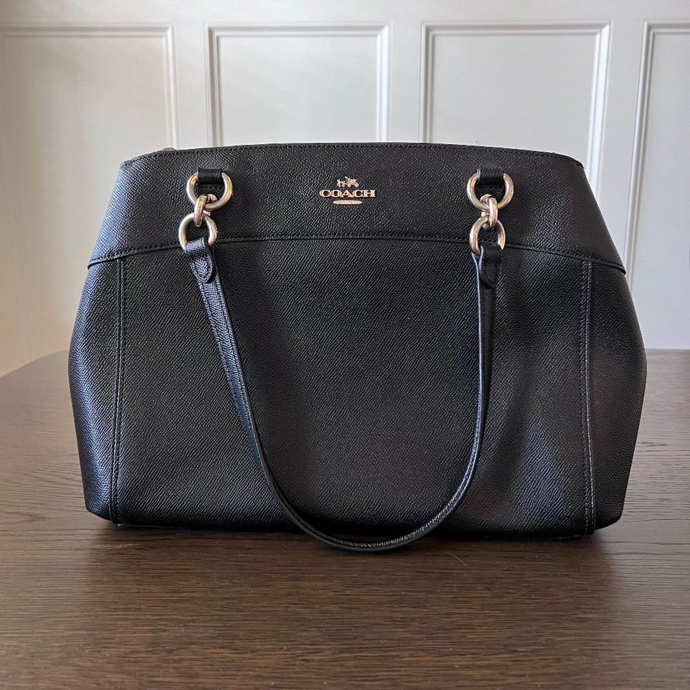 Coach Black Leather Tote Bag